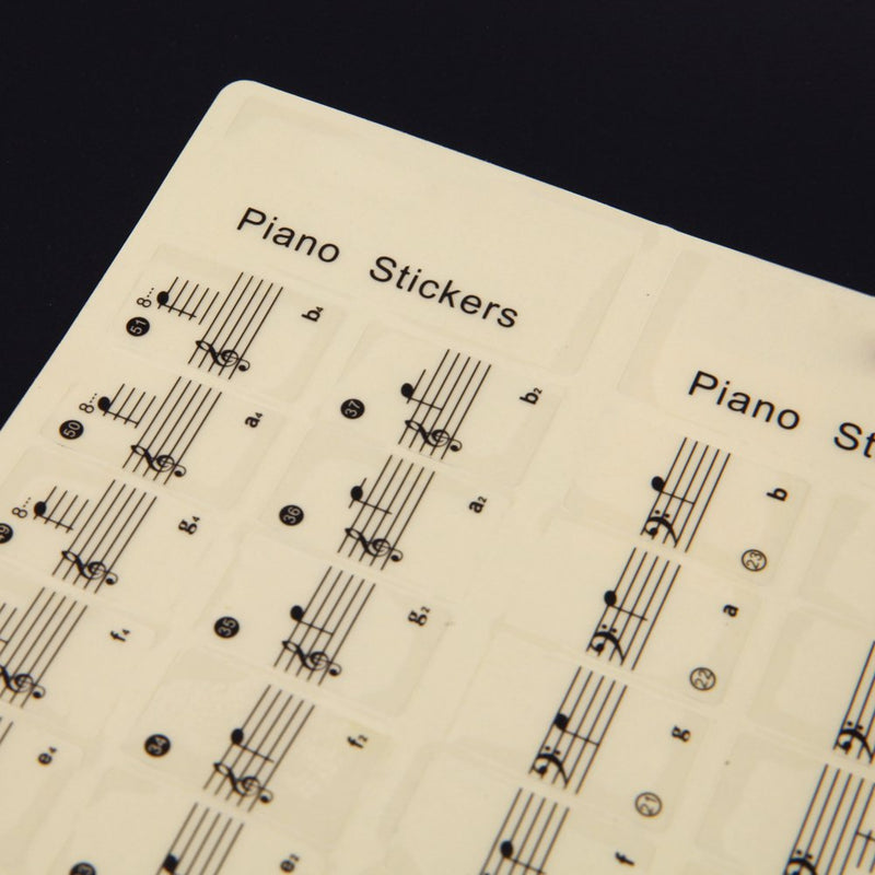 MOOCY Piano Key Stickers Removable Keyboard Note Decals for 49 61 76 88 Key Keyboards