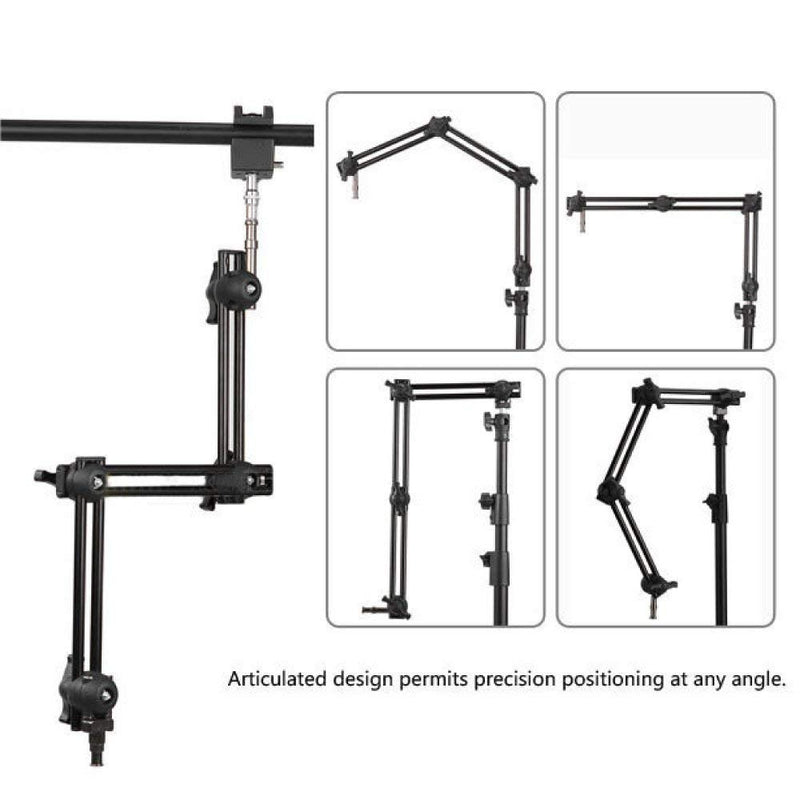 Fotoconic 3 Section Double Articulated Arm Without Camera Bracket, Compatible with Super Clamp, Angle Adjustable, 5/8" Stud with 3/8" Screw Thread Hole