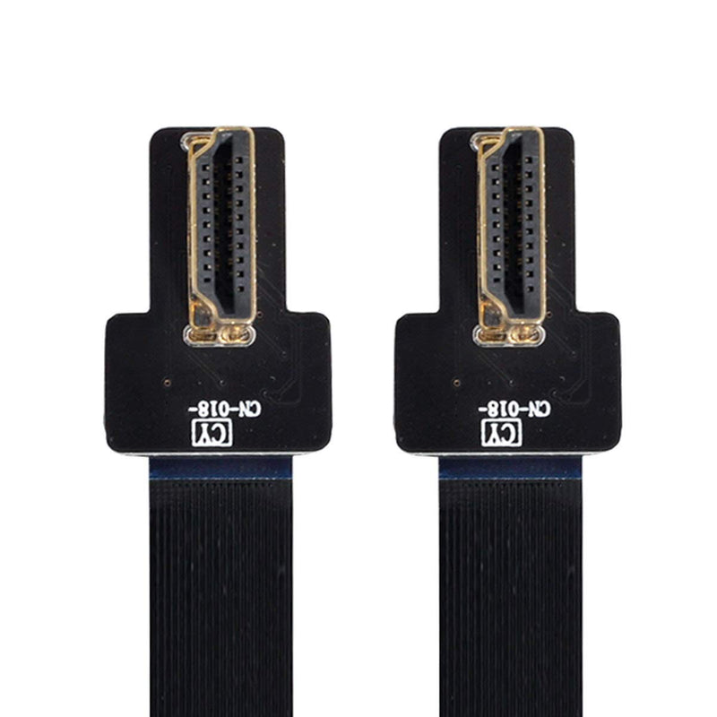 Xiwai CYFPV Dual 90 Degree Left Angled HDMI Type A Male to Male HDTV FPC Flat Cable for FPV HDTV Multicopter Aerial Photography (0.5M)