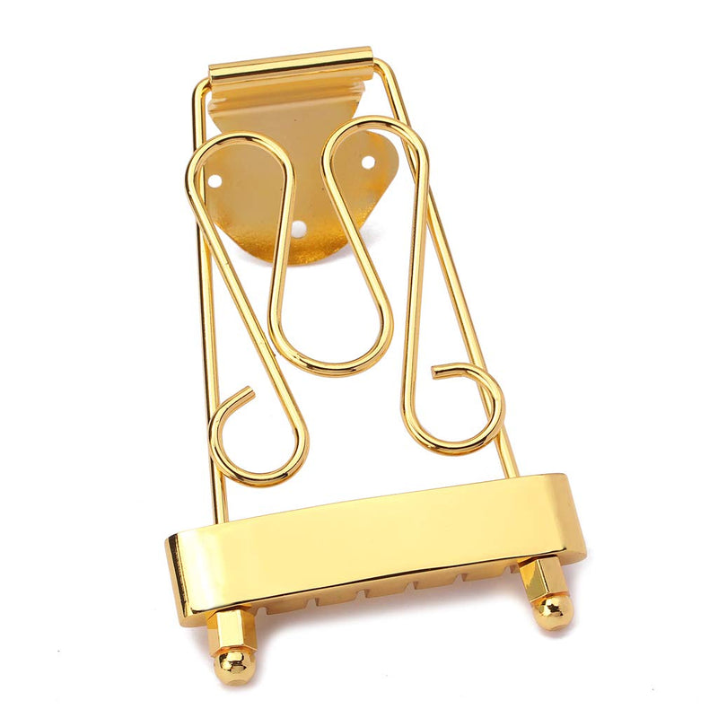 Alnicov A Set 6 String Jazz Archtop Guitar Trapeze Tailpiece with Wired Frame Hollow Semi Hollow Electric Guitar - Gold