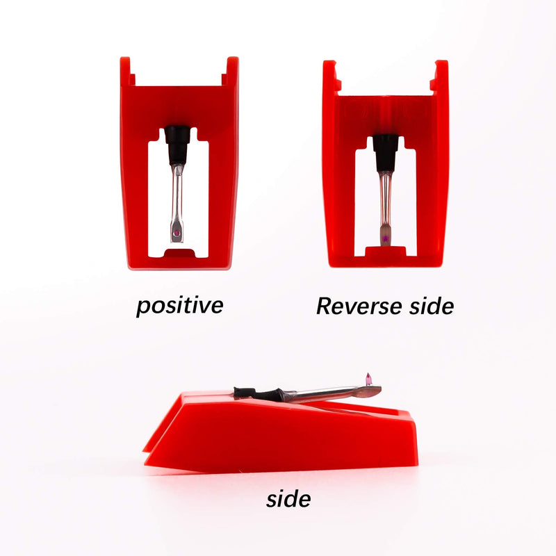 LUTER 2 Pcs Record Player Needle Turntable Needles Stylus Player Needle Replacement Accessories for Vinyl Record Player (Red)
