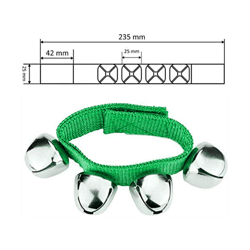 10PCS Christmas Wrist Band Jingle Bells, Musical Instruments for Christmas Party Favors (Red and Green)