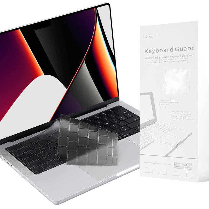 EooCoo Premium Keyboard Cover Skin Ultra Thin for 2023 MacBook Air 15" M2 (A2941), 2022 MacBook Air 13.6" M2 (A2681), 2023-2021 MacBook Pro 14" 16" M2 M1 (A2779 A2442 A2780 A2485), US Layout, Tinted for Air 15"/ Air 13.6" / Pro14" / Pro16"