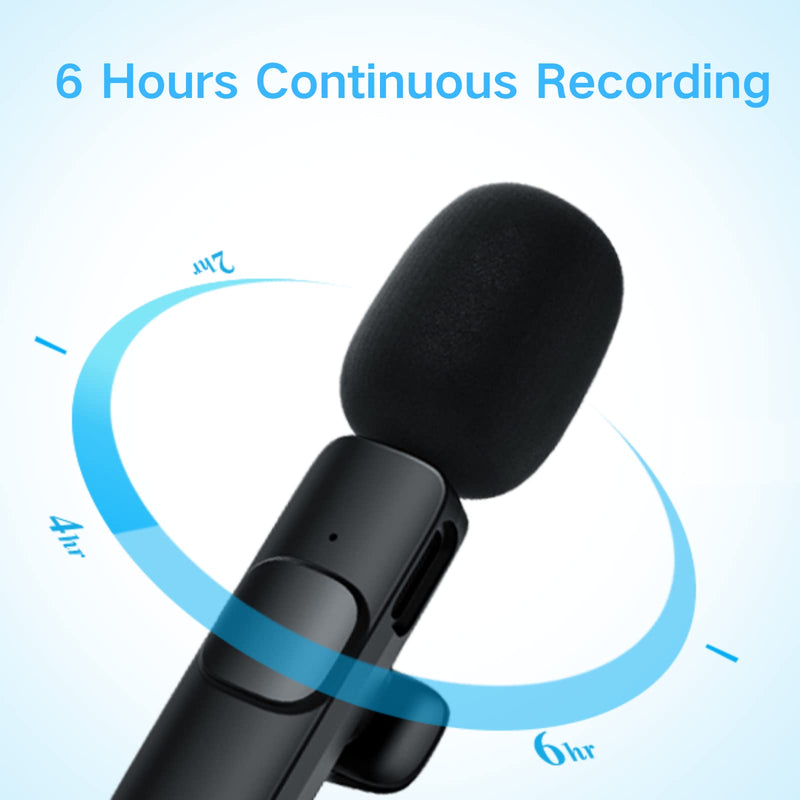 [AUSTRALIA] - ponovo Wireless Lavalier Microphone Compatible with iPhone, Lapel Clip-on Mic for Phone Video Recording TikTok YouTube Live Stream Vlog(NO App/Bluetooth Needed) 