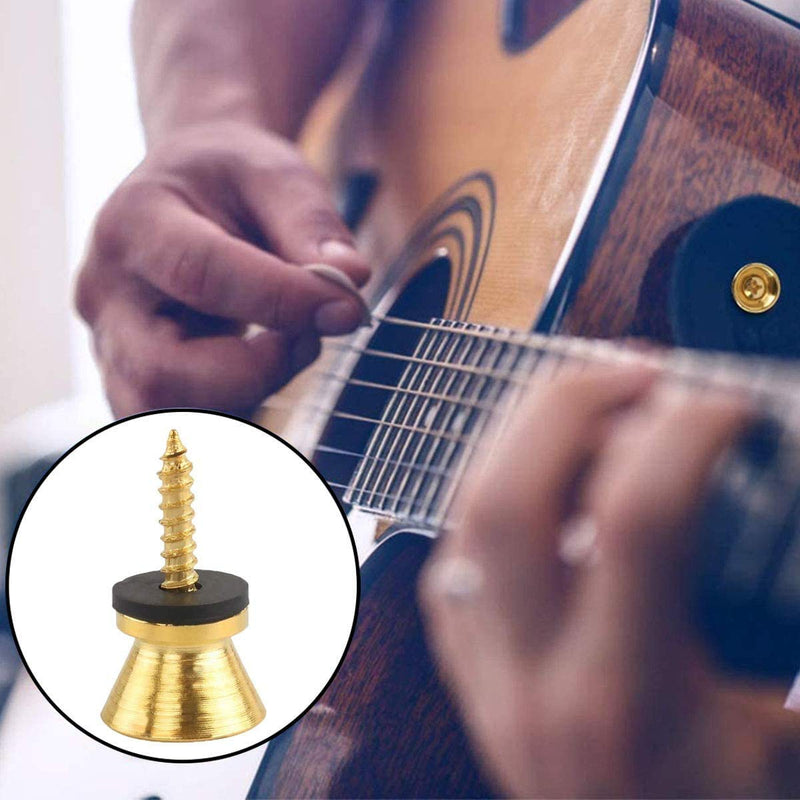 18 PCS Guitar Strap Lock and Button, Metal Flat Head Guitar Strap Anti-20Pcs Stripping Lock System for Electric Acoustic Guitar Bass Ukulele, Silver Black and Gold Colors