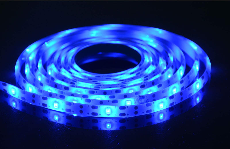 Blue Led Strip Lights Battery Powered Waterproof Self-Adhesive Light Strip for Graduation Classroom Decor Christmas Window Birhthday Party Costume Kids Playhouse Ambiance Lights(90 Led,Remote,Timer) Blue