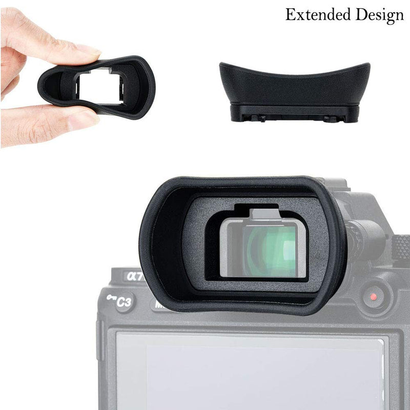 2 Packs Eyecup Eyepiece Eyeshade for Sony a7III a7II a7 a7R IV a7R II a7R III a7S II a9 a58 a99 II Viewfinder Replaces Sony FDA-EP18 FDA-EP16 FDA-EP15 Eye Cup Original+Extended