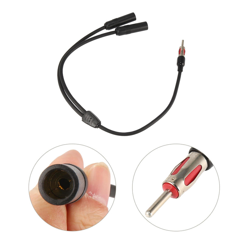 [AUSTRALIA] - X AUTOHAUX Universal Car Radio Auto Antenna Splitter 1 Male to 2 Female Aerial Adapter Plug Connector Cable FM AM Stereo Audio Y Shape Extension 40-UV43 