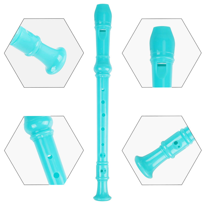 Soprano Recorder Descant Flauta Recorder 8 Hole ABS Clarinet German Style Treble flute C Key for Kids Children With Fingering Chart Instructions with Cleaning Rod Bag white