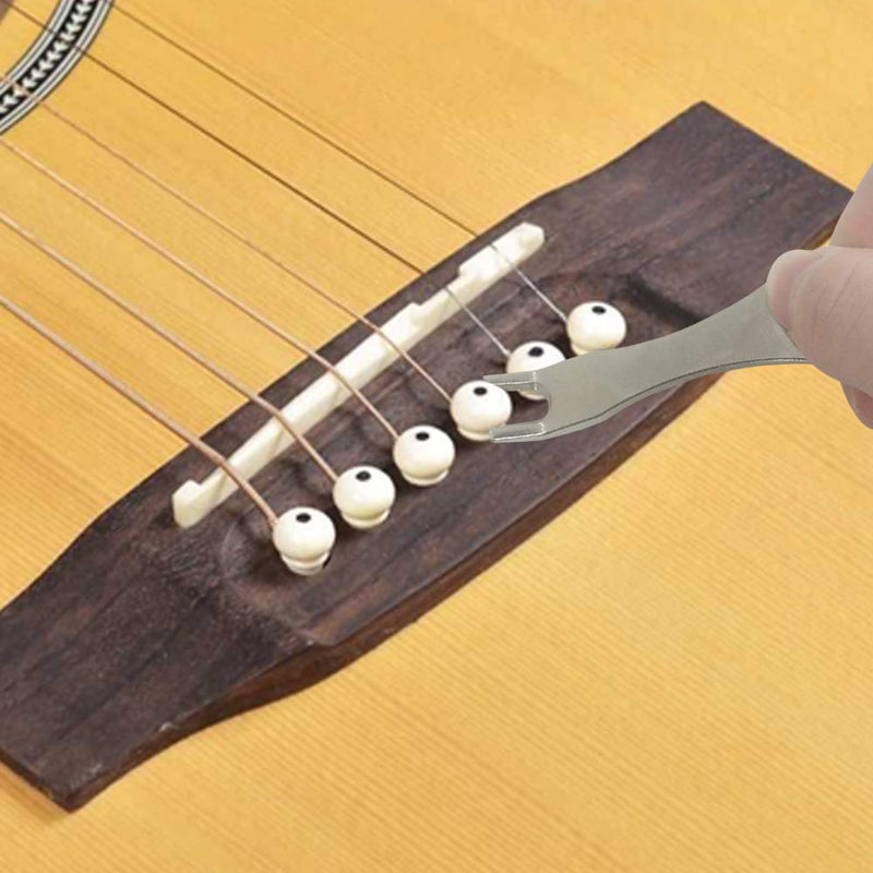 12 Pack Guitar Bridge Pins, YuCool Guitar Bridge Pins with Removal tool+6 Guitar Picks-Black+White