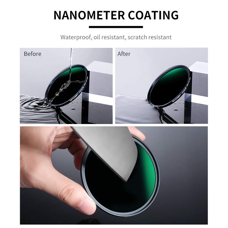 K&F Concept 43mm ND1000 (10 Stop) ND Lens Filter, Fixed Neutral Density Filter HD 18 Layer Super Slim Multi-Coated Glass Nano-X MRC Series for Camera Lens