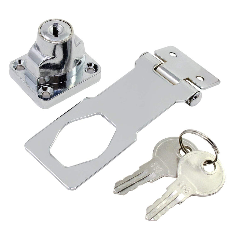 Door Lock, Buckle Buckle Vintage Door Lock, Cabinet Lock with Key Buckle Lock, 3-inch Buckle Safety Door Lock with Key Buckle Lock