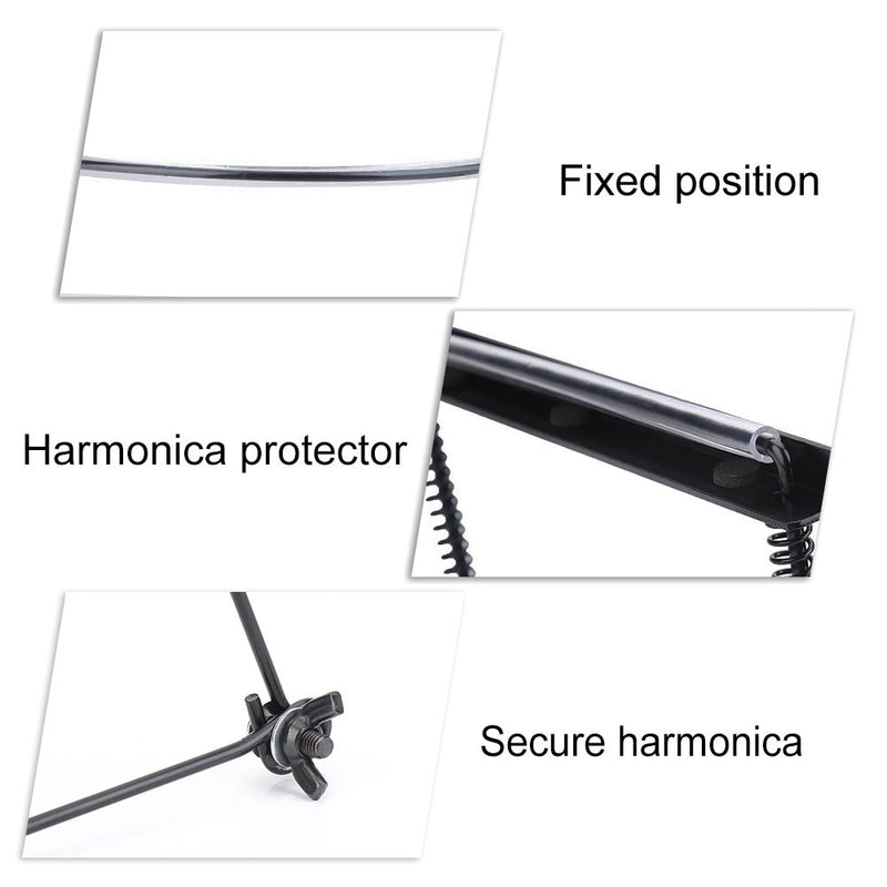 Harmonica Holder, Adjustable Neck Rack Mount Stand Adjustable Harmonica Holder Support Harmonica for 10 Holes Harmonica