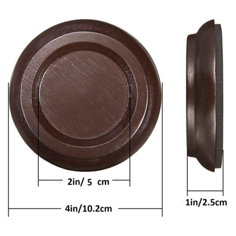 Piano Caster Cups,Piano Floor Wood Protector,Piano Caster Pads Non-Slip & Anti-Noise Foot for Piano,4 Cups Brown