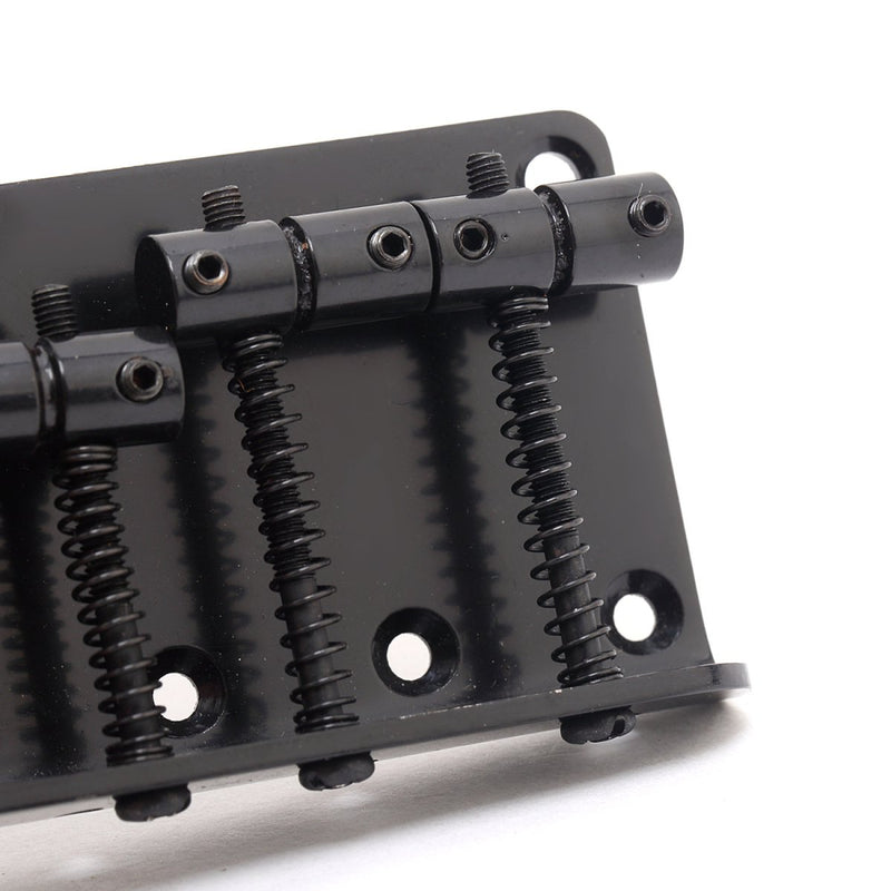 Musiclily 4 String Vintage Style Top Load Bass Hardtail Bridge for Fender Precision Jazz Bass,Black Black