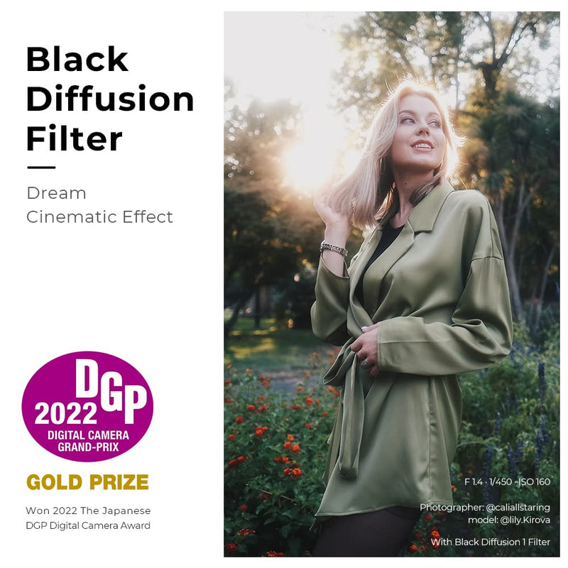 K&F Concept 77mm Black Soft Diffusion Filter 1 Special Effects Filter Cinebloom Effect Filter with Double Side Multi-Layer Coated, Waterproof/Scratch Resistant Dream Effect Filter for Camera Lens