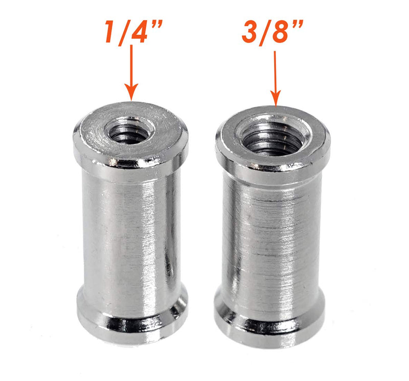 (2 Packs) 32mm 1/4" to 3/8" inch Female to Female Convertor Threaded Screw Adapter Spigot for Studio Light Stand, Hotshoe/Coldshoe Adapter Ball Head Flash Trigger Receiver
