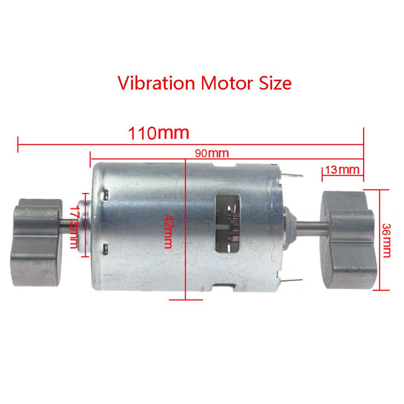 BestTong DC 12V-24V 8000RPM 775 Brushed Vibration Motor DOUBLE-HEAD High Torque Electric Vibrating Motors with 2 Iron Rotating Mass