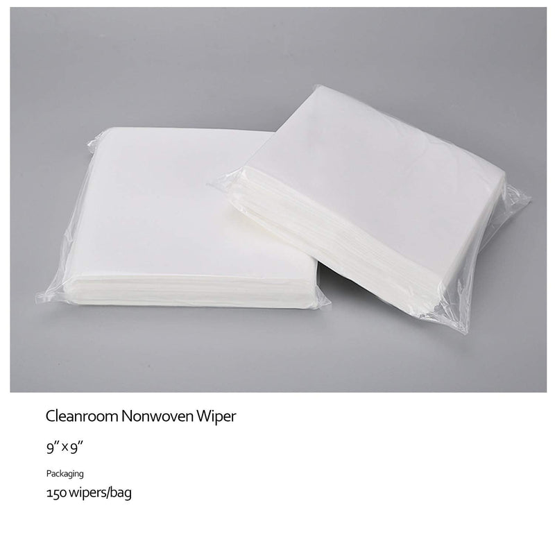 AAWipes Cleanroom Wipes Nonwoven Wipes Cellulose/Polyester Blend (Grade A, 68 Gram) 9" x 9" (Bag of 150 Pcs) for Lab, Electronics, Printing