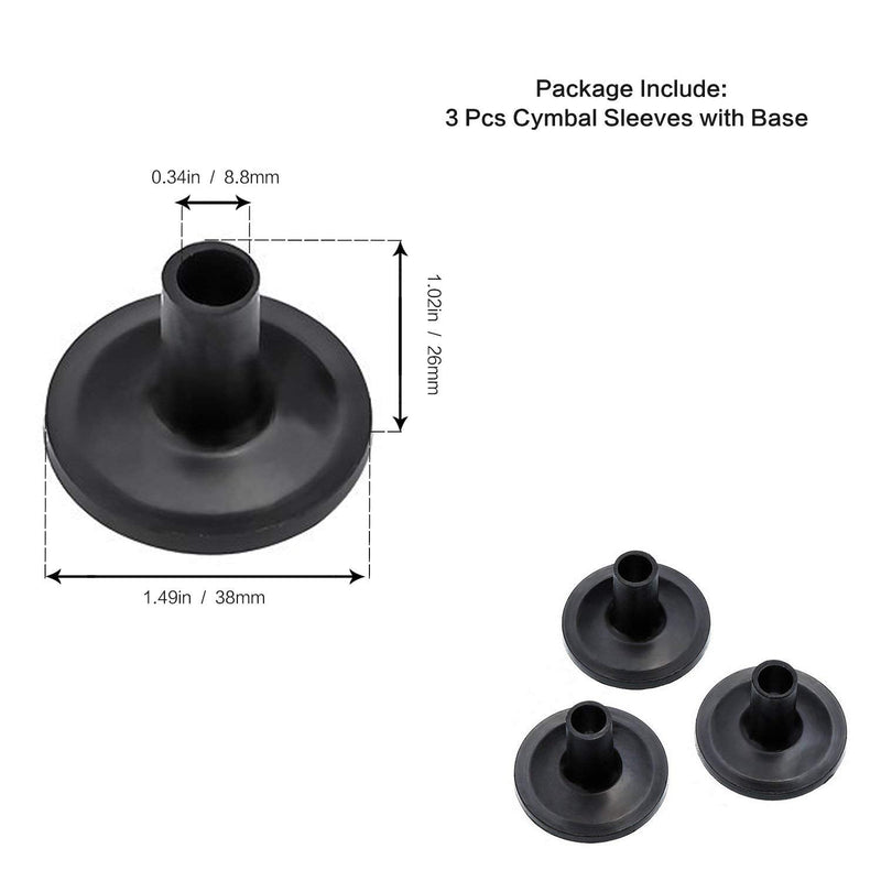 21 Pieces Cymbal Replacement Accessories Cymbal Stand Sleeves Cymbal Felts with Cymbal Washer & Base Wing Nuts Replacement for Drum Set (Black) 21 Pieces Black