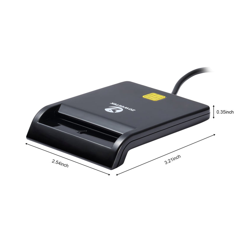 ZOWEETEK Smart Card Reader DOD Military USB Common Access CAC, Compatible with Windows, Mac OS and Linux