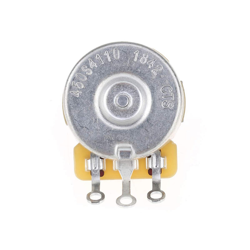 CTS 450 Series A/B500K Split Shaft Fine 24-Splines Audio/Linear Taper Potentiometer for Electric Guitar Bass, 10% Tolerance (2 Audio, 2 Linear) 500K Set