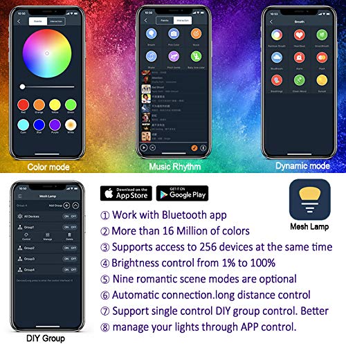 [AUSTRALIA] - Dream Color RGB LED Strip Lights,32.8Ft/10m DC12V 2835 600Leds RGB LED Rope Chasing Tape Lights Kits Waterproof Bluetooth APP Control RGB LED Strip Light Kits with Music Rhyme for Home Kitchen 2835 Rgb 10m 