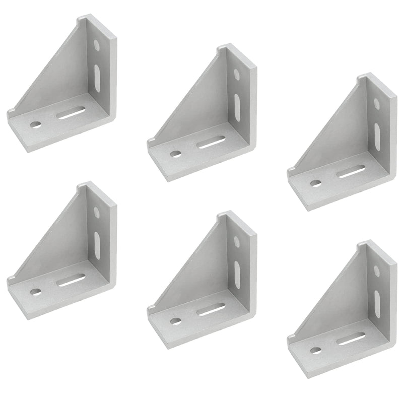 Qjaiune 6Pcs 4040 Inside Corner Bracket Gusset, Silver 4080 Aluminum Extrusion Brackets, Aluminum L Bracket Connector for 4040 Series Aluminum Extrusion Profile with Slot 8mm 4040 Seriess, Bracket Only