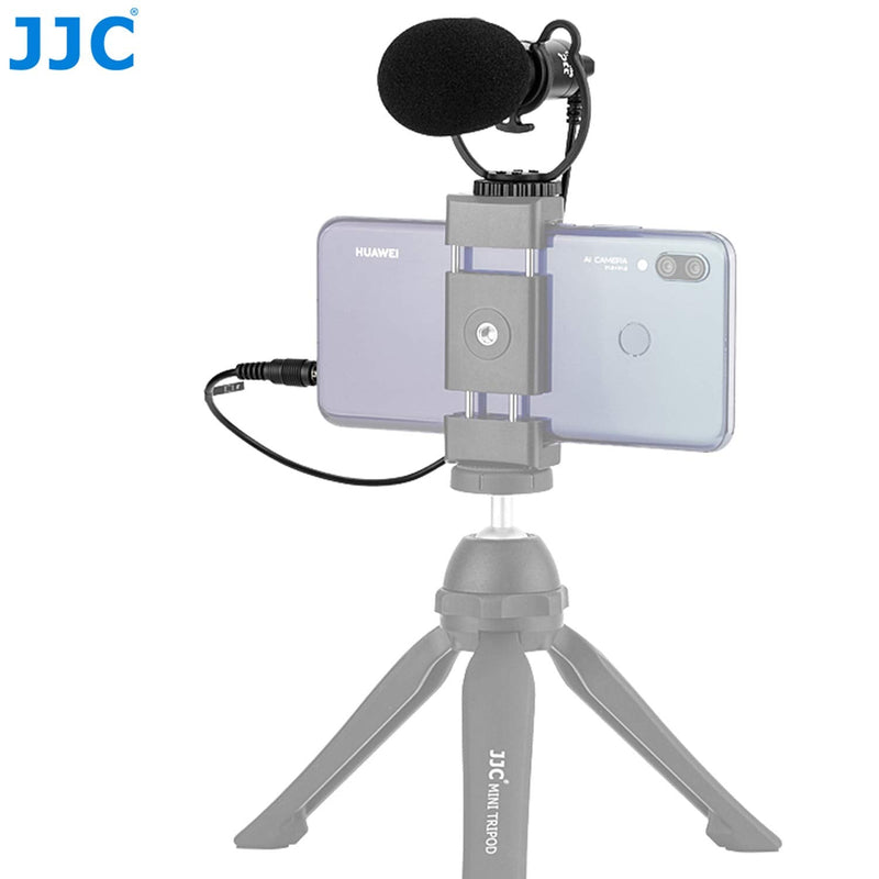 JJC SGM-V1 Shotgun Video Microphone, Cardioid Microphone Condenser Mic Vdeomicro w/Shock Mount, Furry Foam Windscreen, Electret Condenser, 3.5mm TRS TRRS Cable, for Andoid Phone DSLR Camcorder