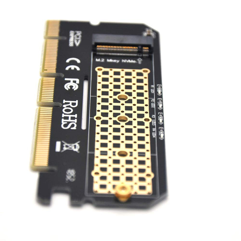 Padarsey NVME Adapter PCIe x16 with Heat Sink, M.2 SSD Key M to PCI Express Expansion Card, Support PCIe x4 x8 x16 Slot, Support 2230 2242 2260 2280, Compatible for Windows XP / 7/8 / 10