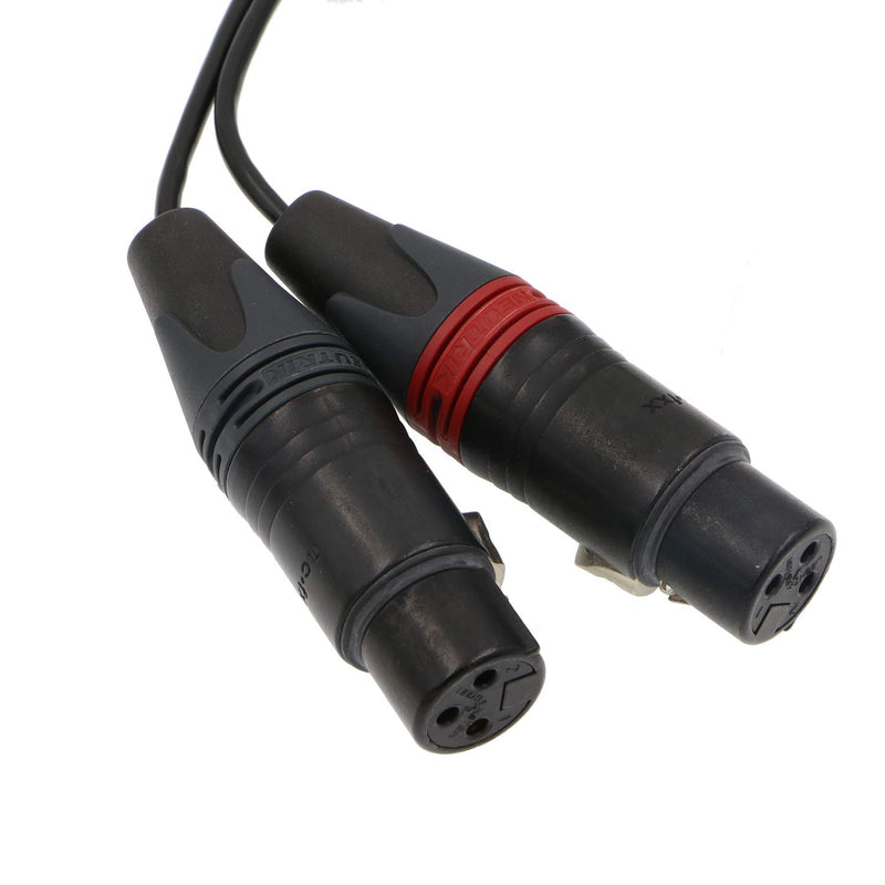 Alvin's Cables Right Angle 5 Pin Male to Two XLR 3 Pin Female Audio Input Cable for Z CAM E2 Camera Right Angle 5pin