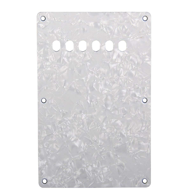 Musiclily Guitar Back Plate Tremolo Cavity Cover Backplate for China Made Squier Guitar Parts, 4Ply Pearl White