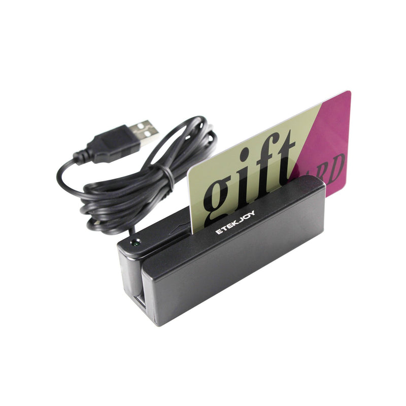 ETEKJOY USB 3-Track Magnetic Stripe Card Reader POS Credit Card Reader Swiper MagStripe Swipe Card Reader ET-MSR90