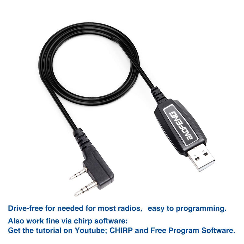 Baofeng USB Programming Cable PL2303 Support Chirp for Baofeng UV-5R(All),BF-F8HP, BF-888S,UV82HP,UV-82(All),UV-S9Plus GM-15Pro BF-H6 Handheld ham Radio transceiver Ham Two Way Radio with Driver