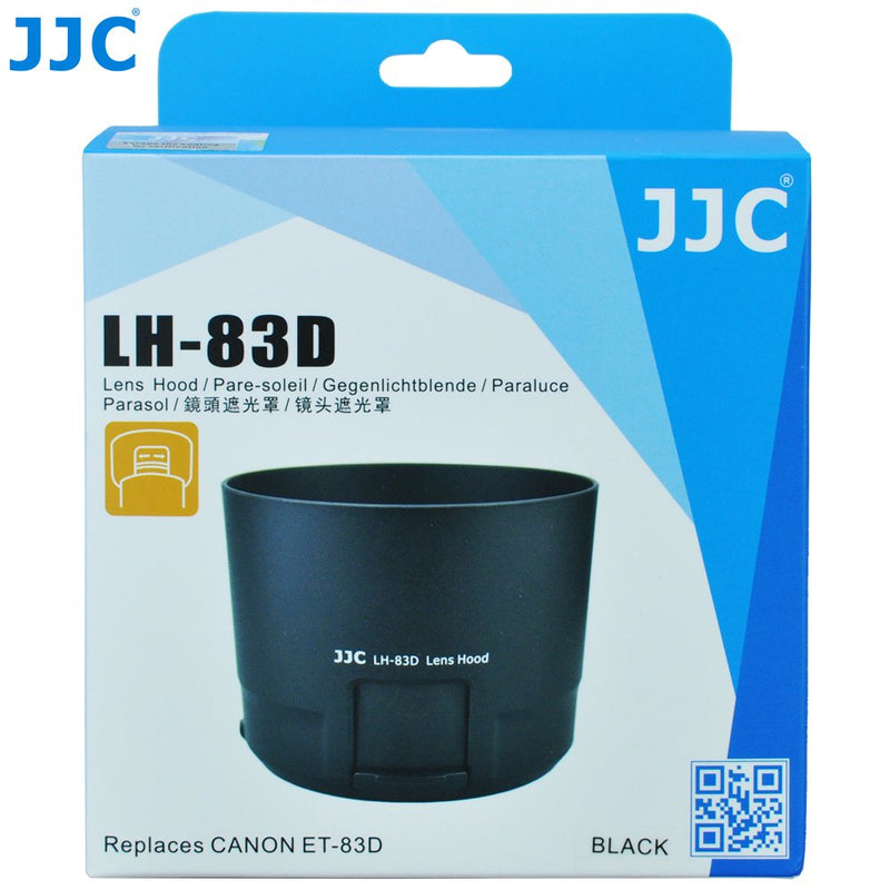 JW LH-83D BLACK Reversible Lens Hood For CANON EF 100-400mm f/4.5-5.6L IS II USM Lens w/ CPL ND Filter Adjustment Window replaces Canon ET-83D + JW emall Micro Fiber Cleaning Cloth