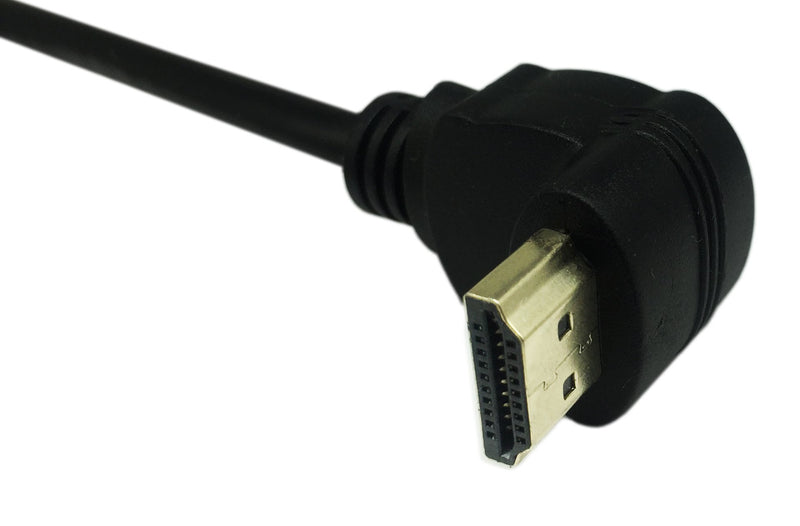 CERRXIAN 15cm 6inch High Speed HDMI 2.0 Up Angle HDMI 2.0 Male to Female Extension Cable with Screw Hole Panel Mount Support 4K 60Hz Resolution for Blu Ray Player, 3D TV, Roku, Xbox360 (Black) (U)