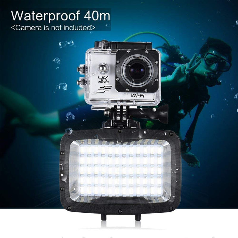 60pcs LED Diving Fill-in Light Ultra Bright 1800LM Waterproof Underwater 40m 5500K Video Studio Photo Lamp for Canon Nikon Sony DSLR Camera GoPro Hero Xiaomi Yi SJCAM Action Cam … Black