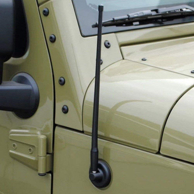 13'' Harley Davidson Short Antenna Mast Jeep Wrangler Antenna Flexible Rubber AM/FM for 1989-2017 Harley Davidson Electra Road Tour Ultra Classic/2007-2018 Jeep Wrangler Antenna 2-Black