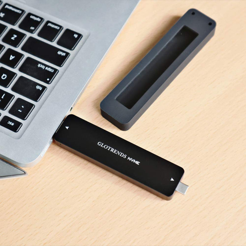 GLOTRENDS 2 in 1 M.2 NVME to USB C and USB A Adapter Enclosure for NVME M.2 SSD(Key M),Trim UASP S.M.A.R.T Support (NVME-A&C)