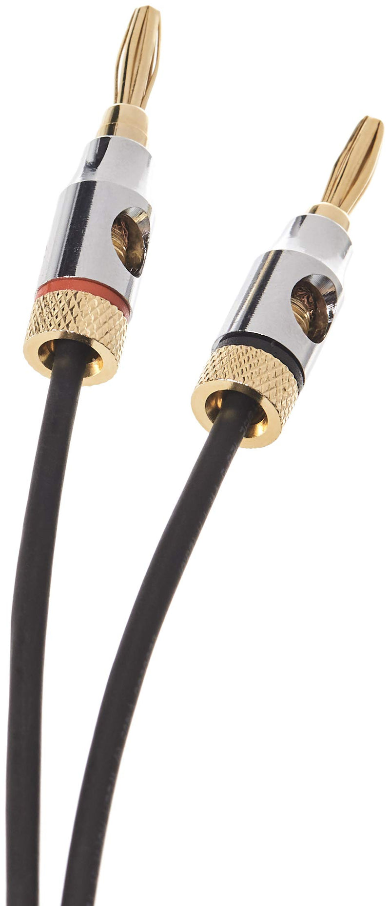 Amazon Basics 16AWG Speaker Cable with Gold-Plated Banana Tips (4mm) - CL2 - 99.9% Oxygen Free - 6-Foot 1.8 m Single