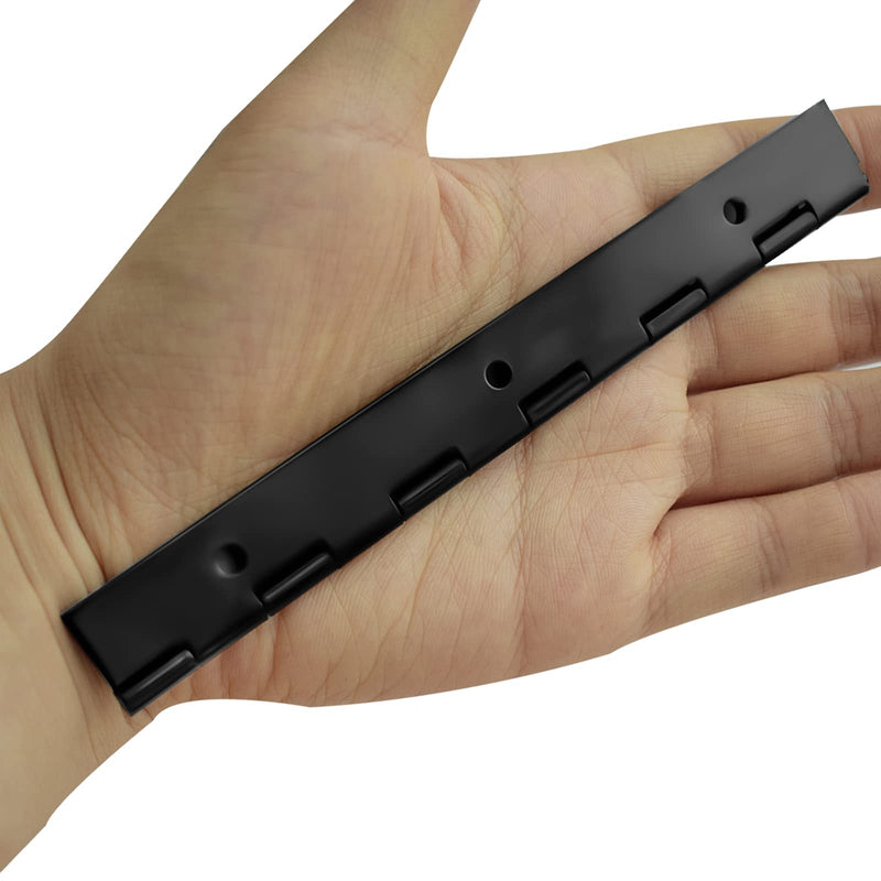 EPHECH 6Inch Black Continuous & Piano Hinge, 6PCS Heavy Duty Stainless Steel 304 Continuous Hinges Piano Boat Hinges, 0.04" Thickness Folding Cabinet Door Butt Hinge