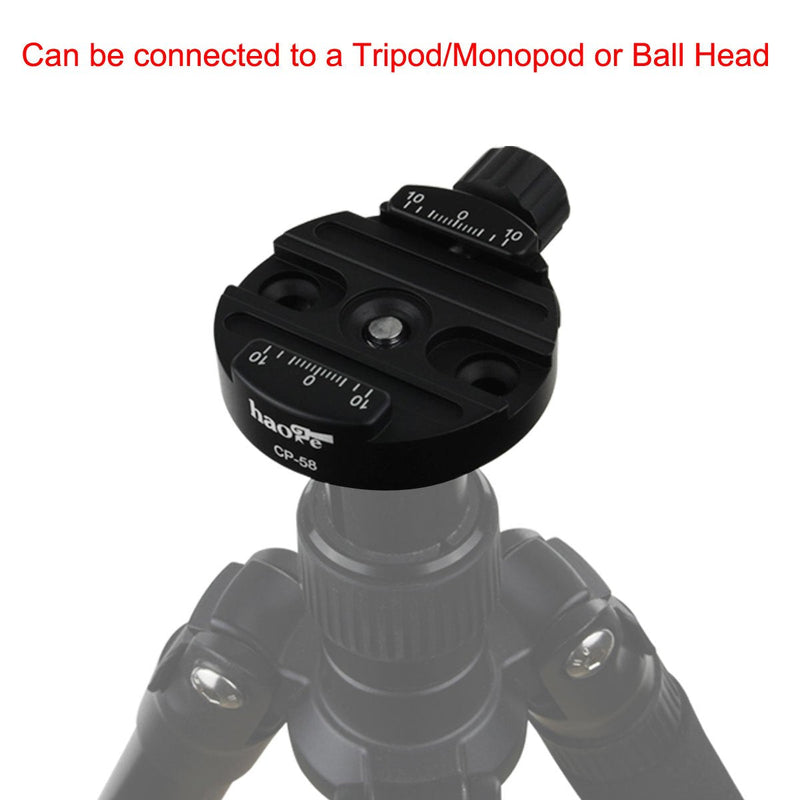 Haoge 58mm Screw Knob Clamp Adapter Mount for Quick Release QR Plate Camera Tripod Ballhead Monopod Ball Head Fit Arca Swiss CP-58