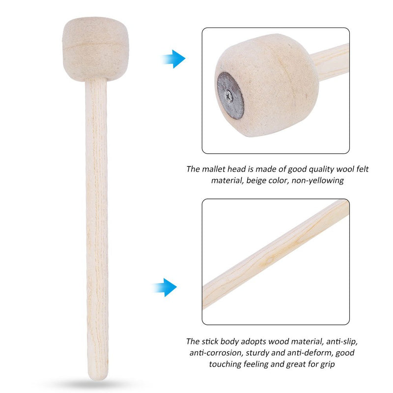 Vbest life 13 Inches Foam Mallet Drum Mallets Sticks Drumstick Instrument with Wool Felt Head Percussion Marching Band Accessory