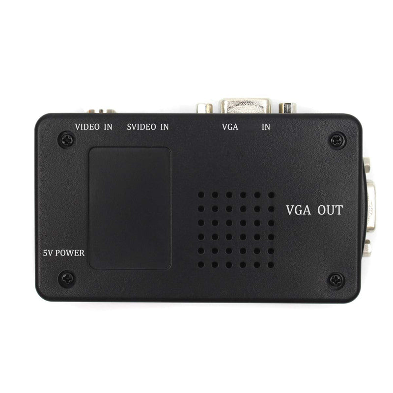 [AUSTRALIA] - HDSUNWSTD PC Laptop Composite Video TV RCA Composite S-Video AV in to PC VGA LCD Out Converter Adapter Switch Box Black 