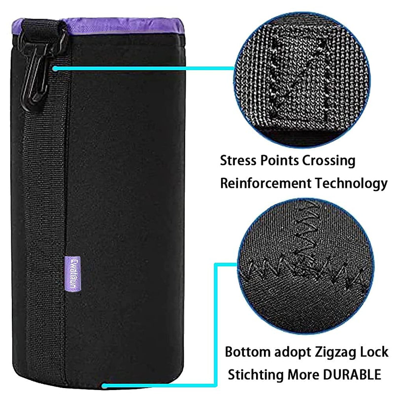 (4 Pack)Cwatcun 0.2" Thick Protective Neoprene Pouch Set for DSLR Camera Lens Canon,Nikon,Sony:Small,Medium, Large & Extra Large Soft Plush Camera Lens Bags for Pentax,Panasonic,Fuji,Tamron,Sigma lens 4 Packs