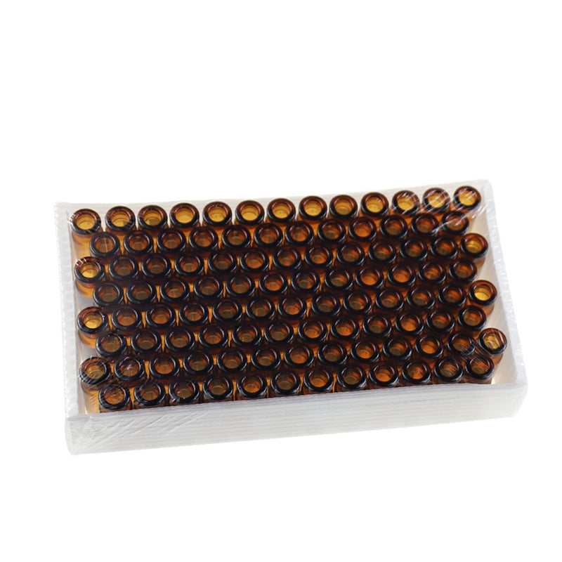 ALWSCI Amber Glass Flat Base Vial, 11mm Wide Opening Crimp Top Vial, 2mL, 12mm x32mm, Pack of 100 Amber BorosiliGlass with Graduation