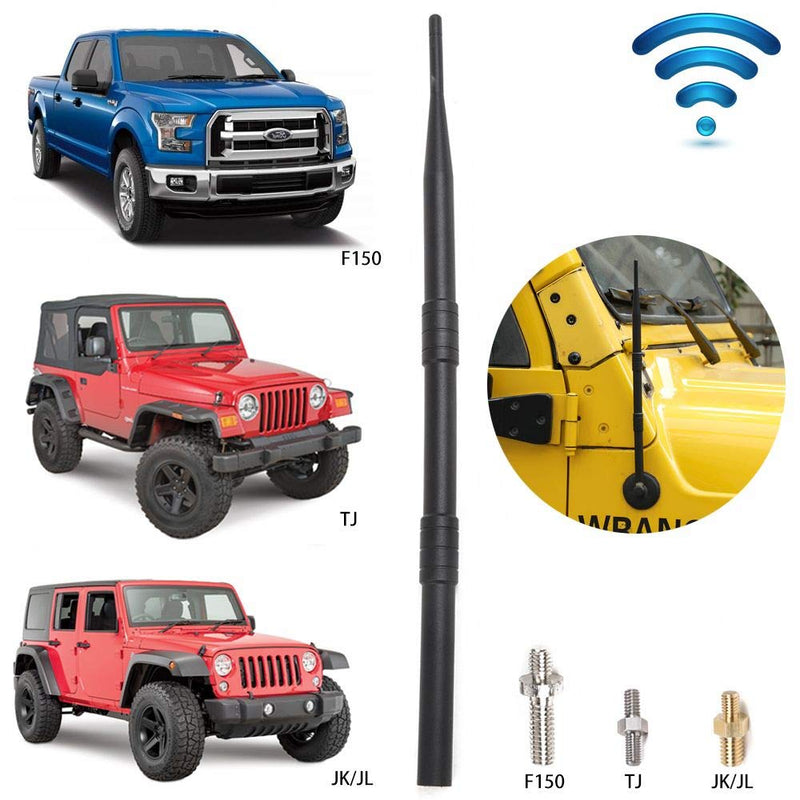 Universal Antenna for 1997-2021 Jeep Wrangler TJ JK JKU JL JLU Gladiator JT, 13" Flexible Car Radio Antenna for Ford F150 2009-2019