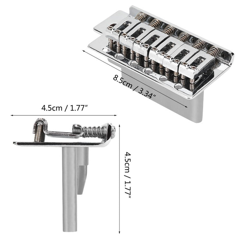 Guitar Tremolo Bridge, Zinc Alloy 6 Strings Electric Guitar Tremolo Bridge with Bar Repair Parts for Stratocaster