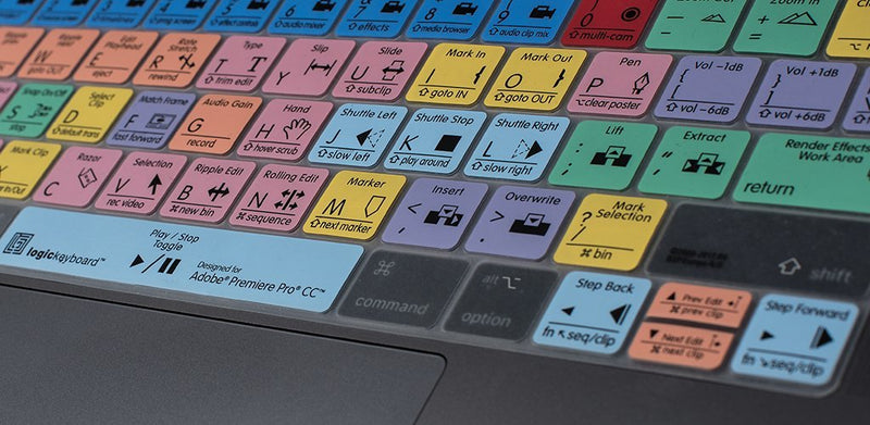 LogicKeyboard Skin designed for Adobe Premiere Pro CC compatible with MacBook Pro Touch Bar - part LS-PPROCC-MBP16-US