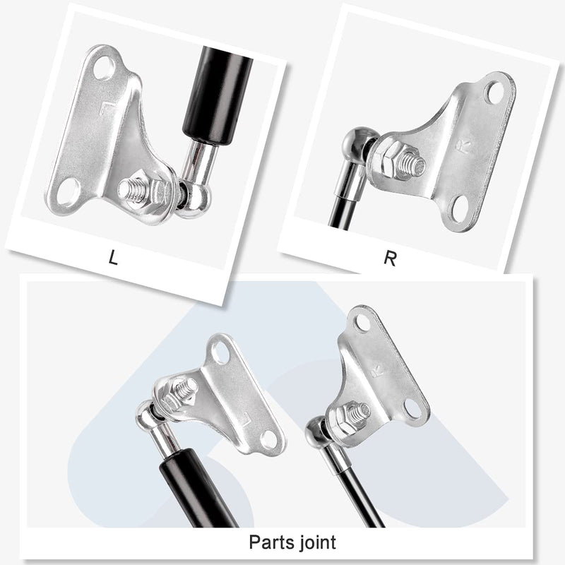 10mm Ball Stud Mounting Brackets, L type Thickened, Pack of 4 Angled Gas Strut Spring Shock Brackets Large